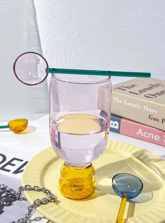 "Bubble" Coloured Drinking Glass - Pink