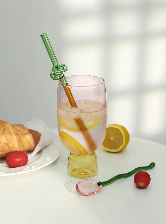 "Bubble" Coloured Drinking Glass - Pink