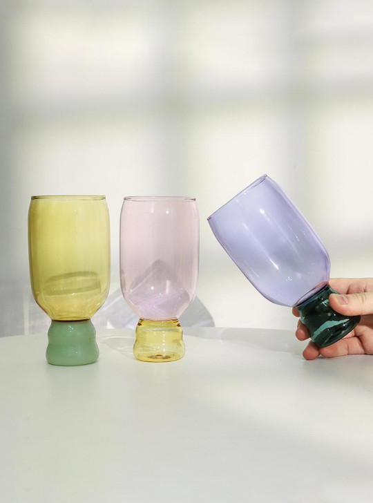 "Bubble" Coloured Drinking Glass - Purple