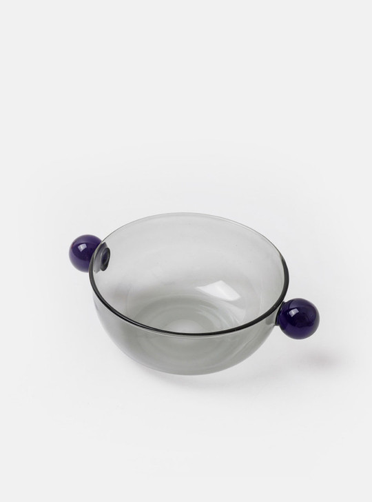 "Lollipop" Colour Block Heat Resistant Glass Bowl - Grey