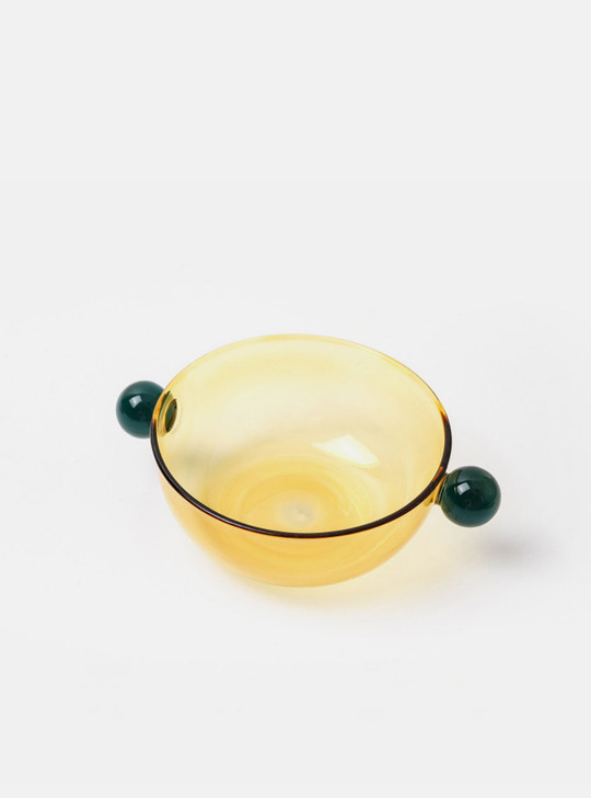 "Lollipop" Colour Block Heat Resistant Glass Bowl - Yellow