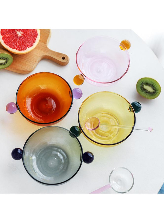 "Lollipop" Colour Block Heat Resistant Glass Bowl - Yellow