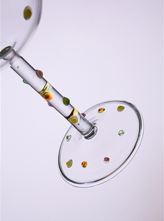 "Gemme" Colourful Sugar Bean Wine Glass - Clear