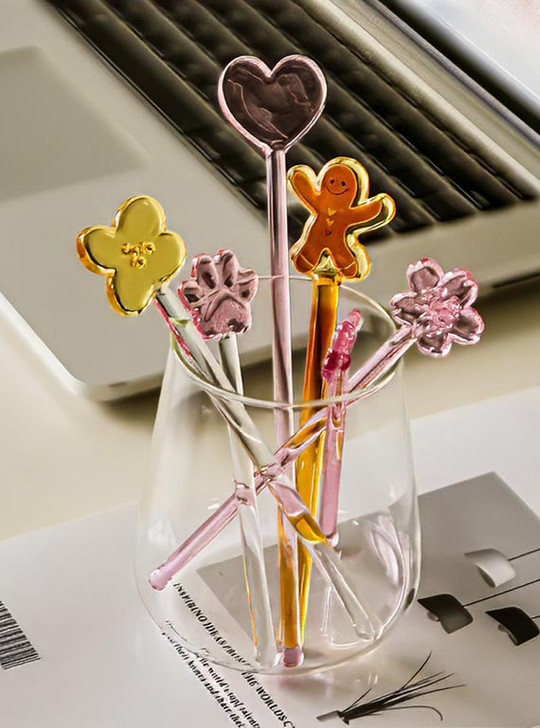 "Sakura" Elegant Butterfly Glass Stirrer