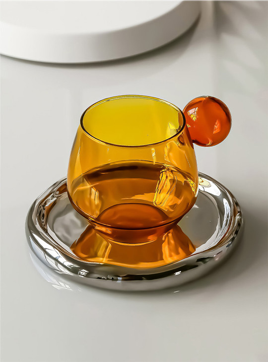 "Lollipop" Colour Block Heat Resistant Glass Mug - Black