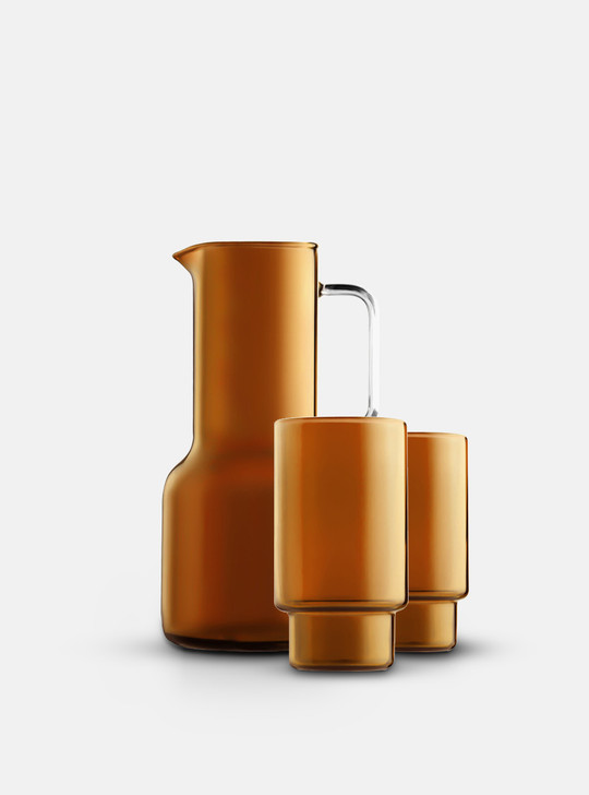 "Geometry" Creative Heat Resistant Glass Jug Set - Amber