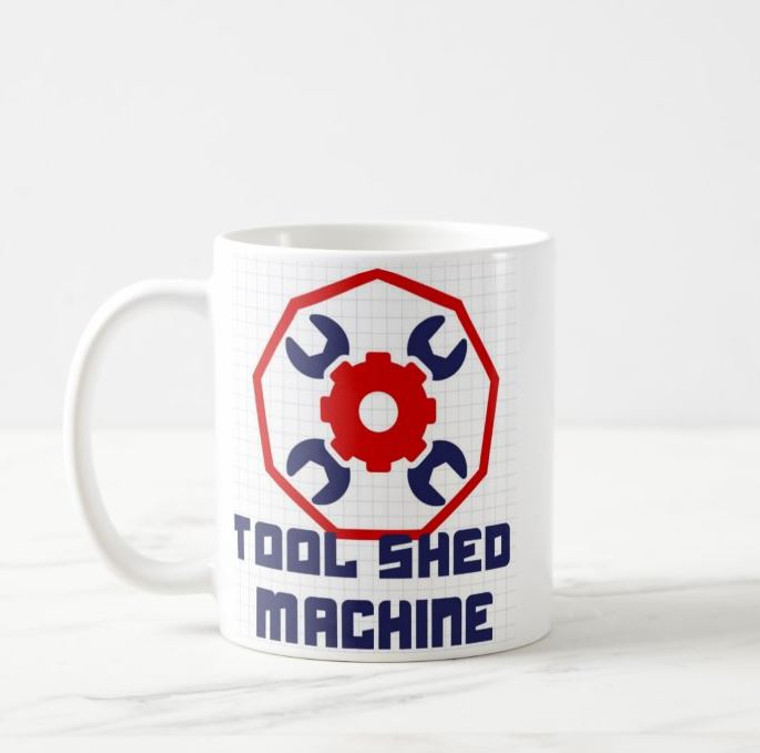 Tool Shed Machine Logo Ceramic-Coated, Dishwasher & Microwave Safe Mug
