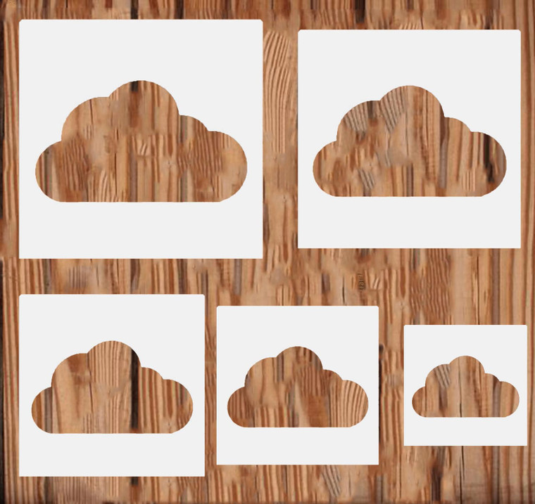 Cloud Mosaic Stencil Set for Creative Art Projects - 5 Reusable Templates for Painting, Drawing, Woodburning, and DIY Decor
