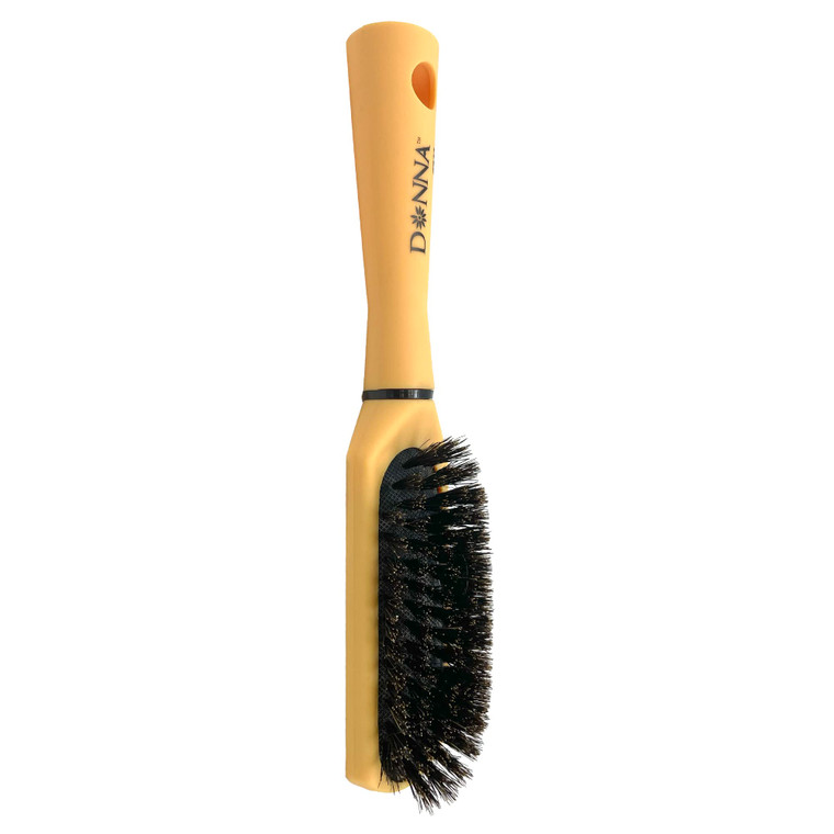 Ultimate Styling Tool: 100% Boar Bristle Hair Brush for Women with Non-Slip Rubber Handle in Vibrant Yellow