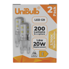 UniBulb LED G9 200lm 1.8W 2700K (Warm White) Capsule Light Bulb - Pack of 2