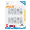 Shop for UniBulb Halogen G9 light bulb Capsule 180lm 25W 2800K (Warm White) - Pack of 10 lightbulbs