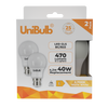 UniBulb LED GLS B22 470lm 4.2W 2700K (Warm White) Light Bulb - Pack of 2 bulb front