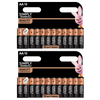 2x Duracell Simply Alkaline Power AA Batteries, 12 Pack, MN1500B12SIMPLY