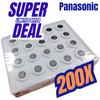 Panasonic CR2032 Lithium Batteries - Pack of 200 - PANACR2032 - BULK