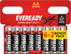 Eveready Super Heavy Duty AA Zinc Batteries, Pack of 8 (6+2)