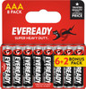 Eveready Super Heavy Duty AAA Zinc Batteries, Pack of 8 (6+2)