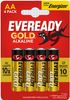 Eveready Gold AA Alkaline Batteries, Pack of 4