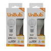 UniBulb LED GLS E27 470lm 4.2W 2700K (Warm White) Light Bulb - Pack of 2 front
