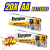 2x Energizer AA Industrial Alkaline Batteries, Pack of 10