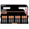 Duracell Simply Alkaline Power AAA Batteries, 12 Pack, MN1500B12SIMPLY Duracell Simply Alkaline Power AAA Batteries, 12 Pack, MN1500B12SIMPLY
