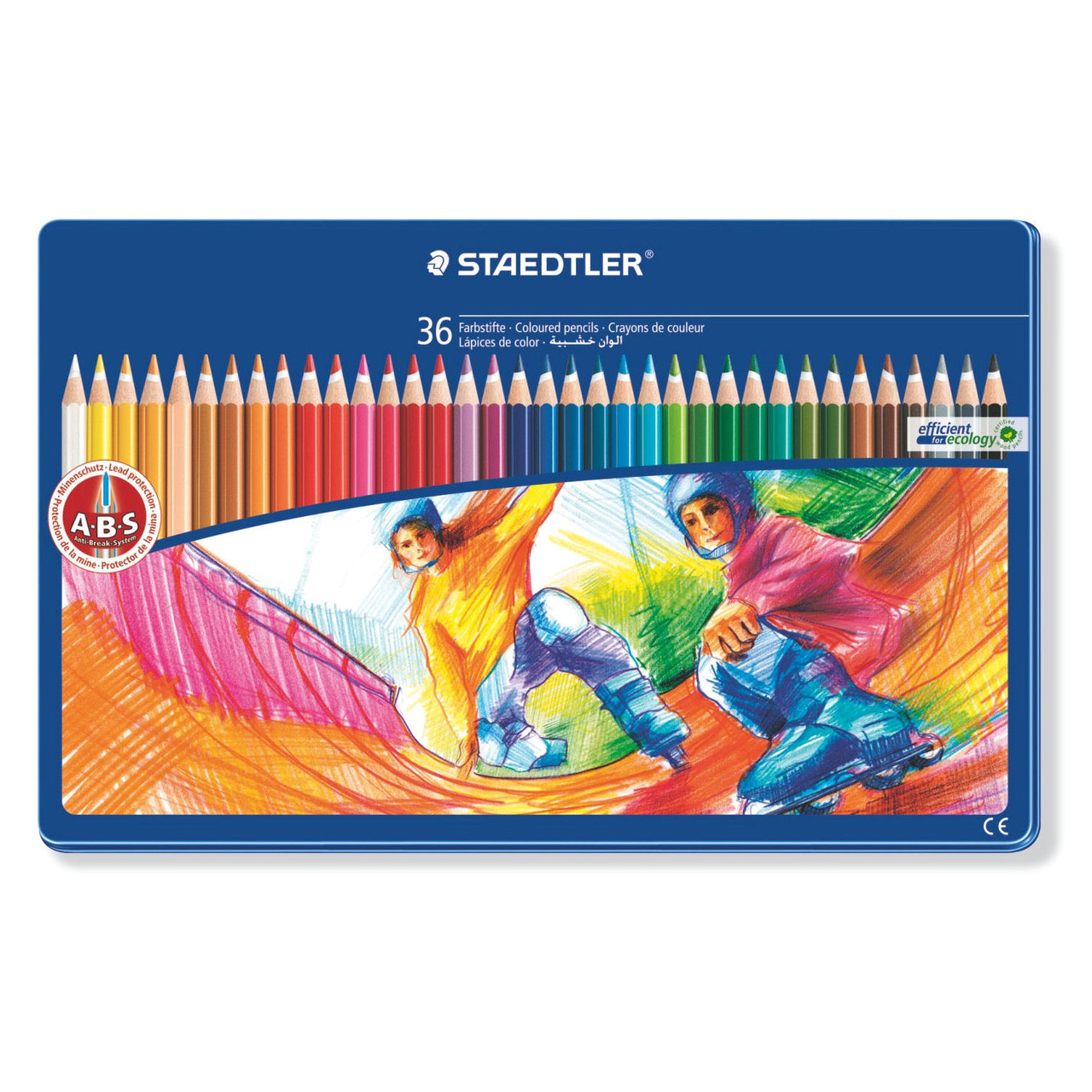 Staedtler Noris Club 145 SPM36 Colouring Pencils in Sport Design Tin Pack of 36