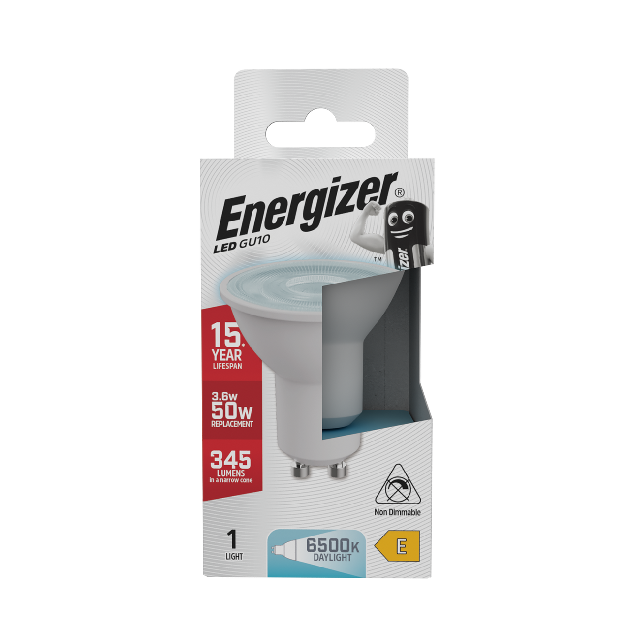 Energizer LED GU10 345lm 3.6W 6500K (Daylight) Lightbulb - Pack of 1