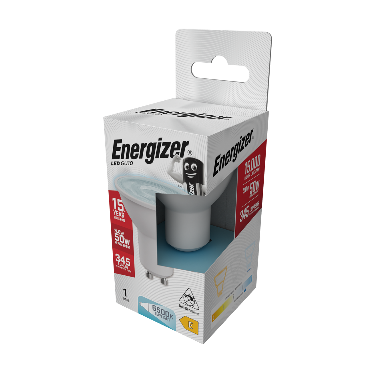 Energizer LED GU10 345lm 3.6W 6500K (Daylight) Light bulb - Pack of 10