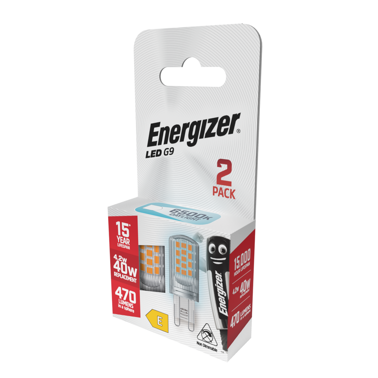 Energizer LED G9 Bulb 470lm 4.2W 6500K (Daylight) Lightbulb - Box of 2