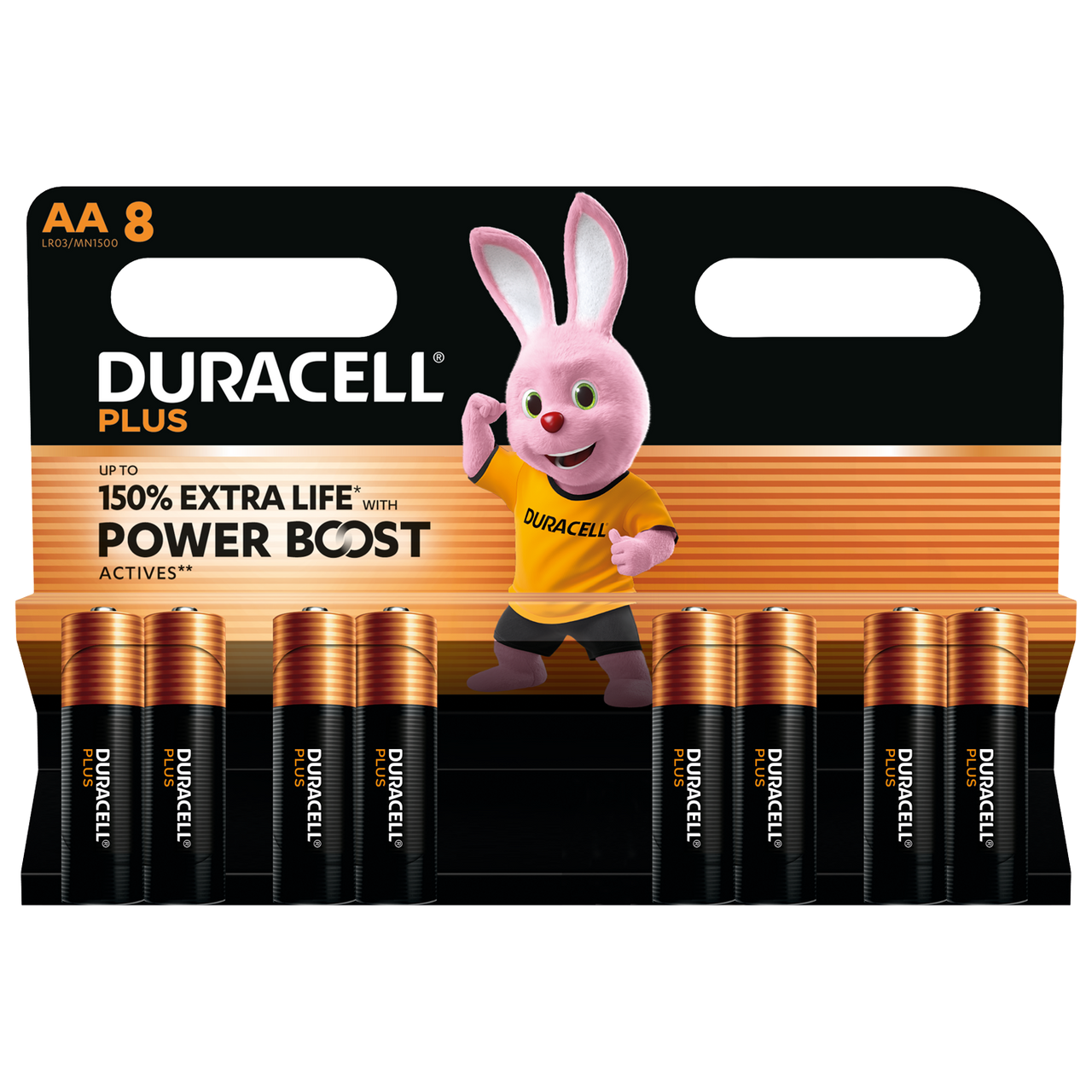 Duracell AA Plus Power Batteries With Power Boost Actives - Pack of 8