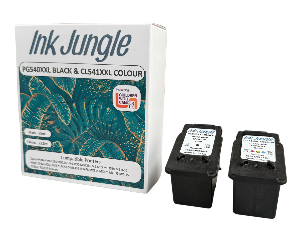 Refilled PG540XXL Black & CL541XXL Colour Ink Cartridge. £34.95.