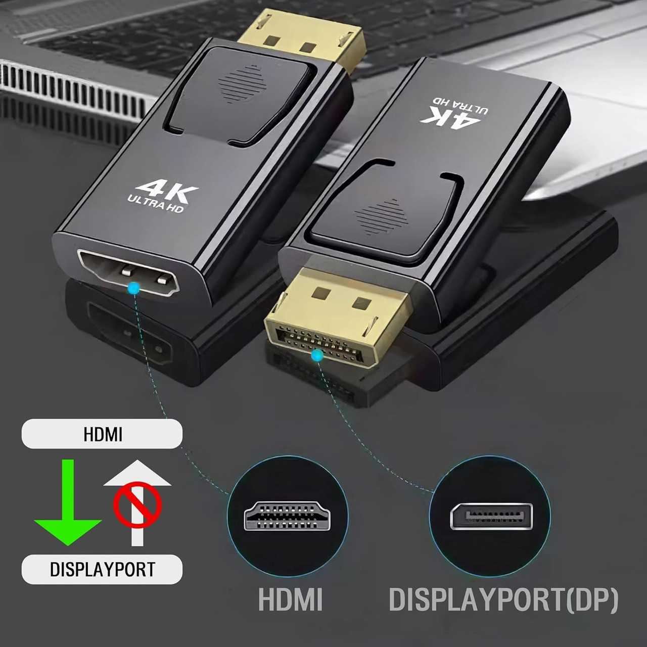 DisplayPort to HDMI Adapter, True 4K DisplayPort to HDMI Female Converter