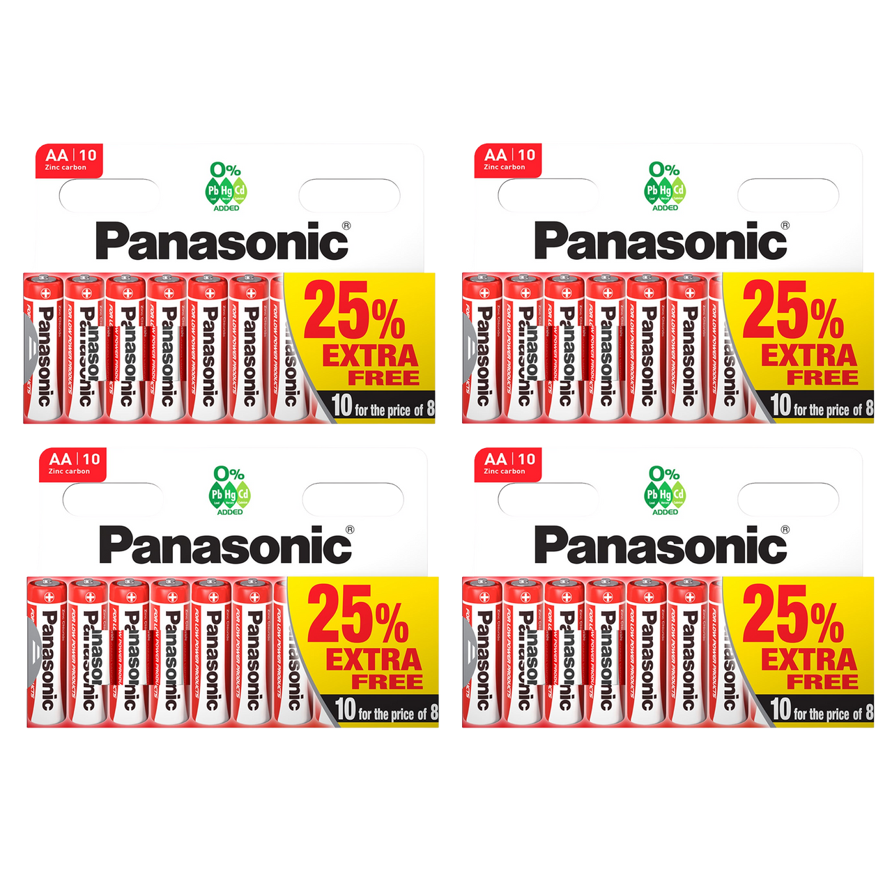 Panasonic Zinc Carbon AA Batteries - Pack of 40