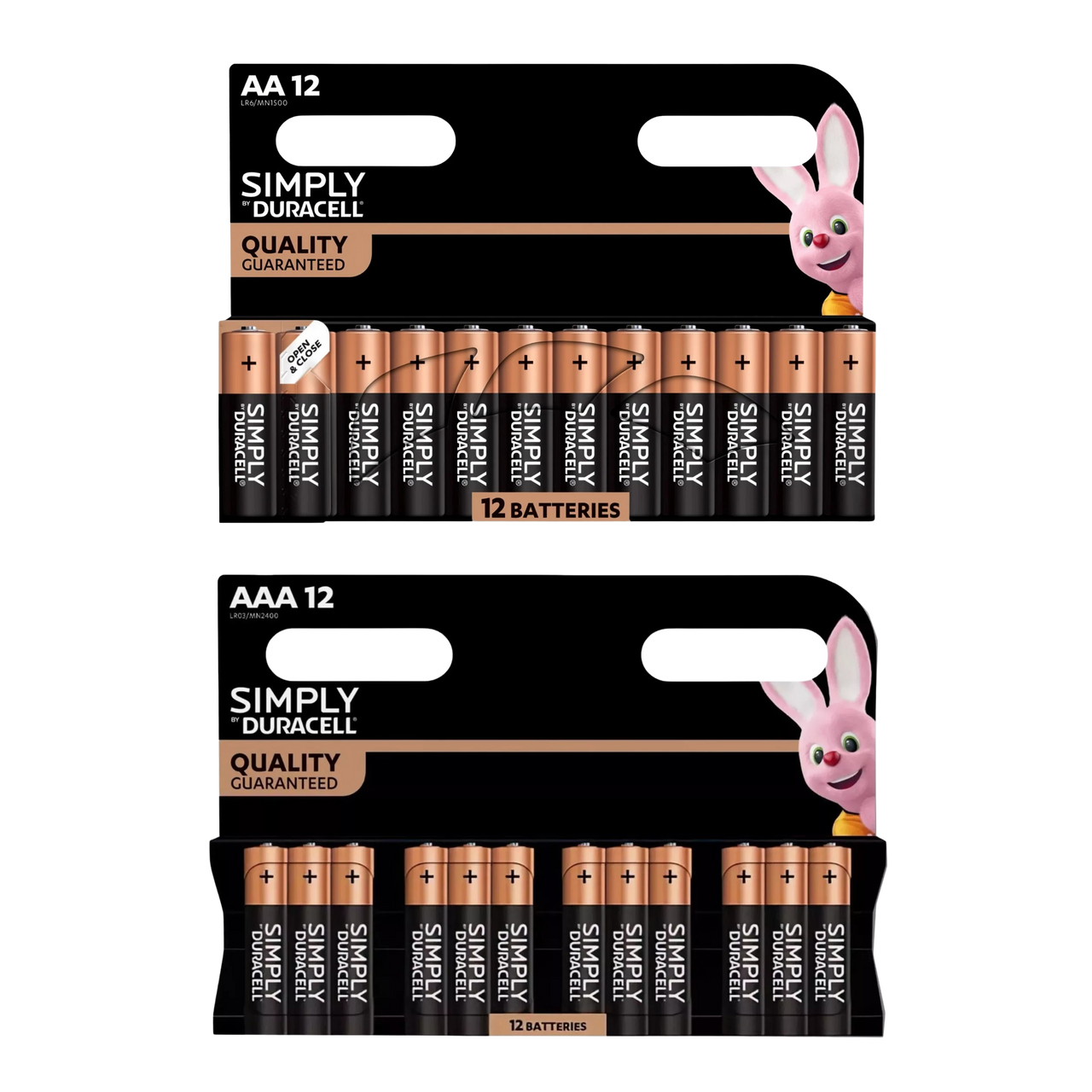 Duracell Simply Alkaline Power AA & AAA Batteries, 24 Pack