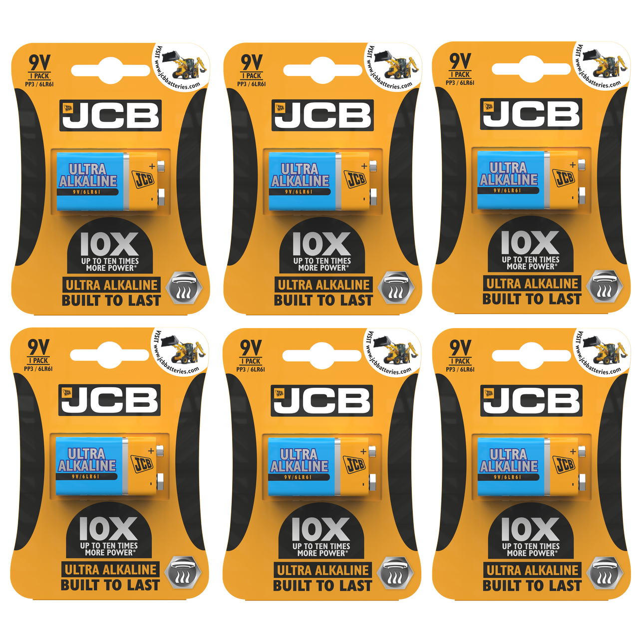6x JCB Ultra Alkaline 9V Battery - Pack of 1