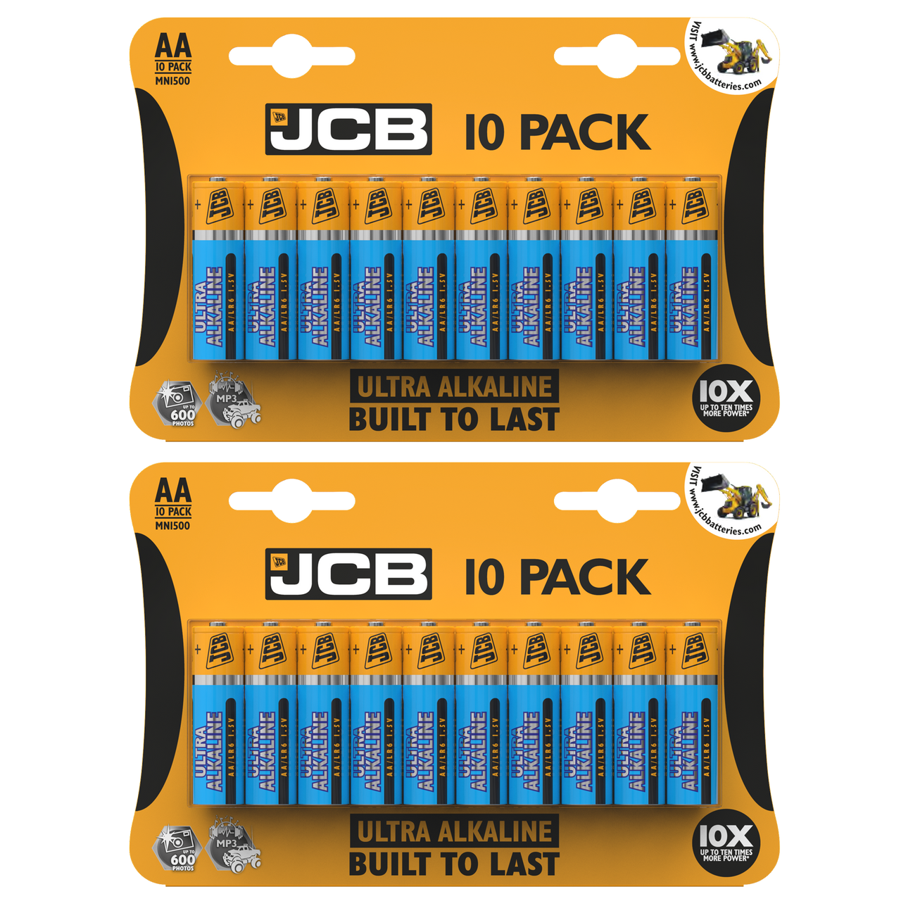 2x JCB AA Ultra Alkaline Batteries - Pack of 10