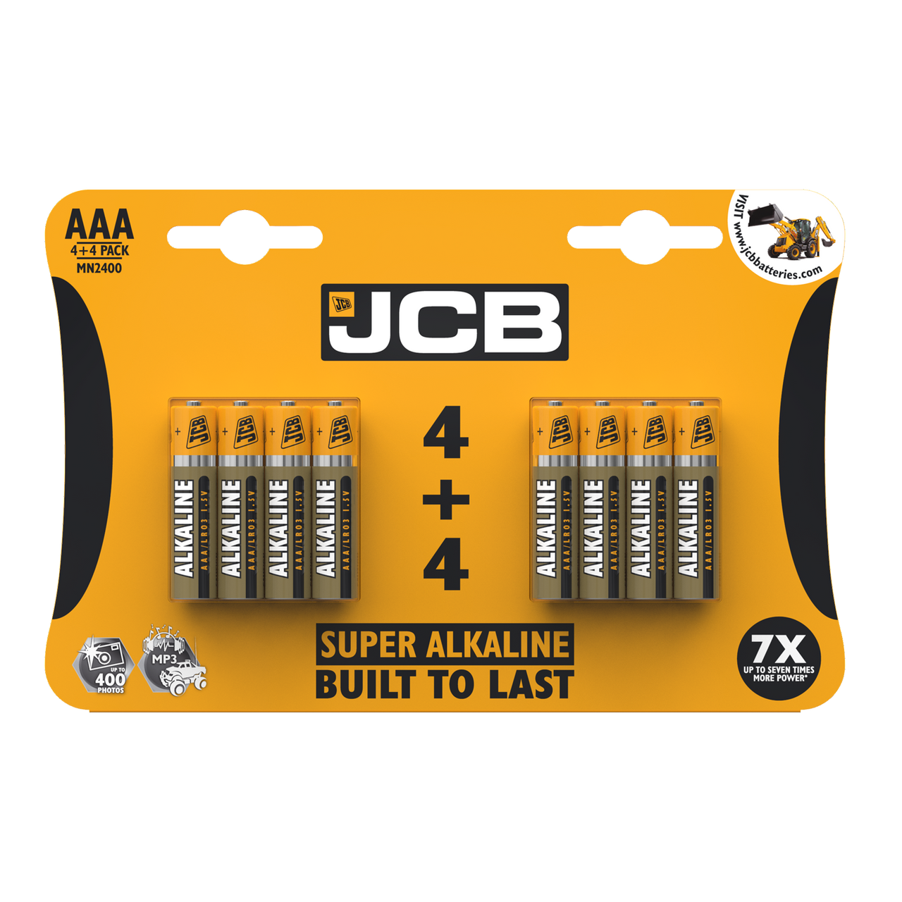JCB AAA Super Alkaline Batteries - Pack of 4+4