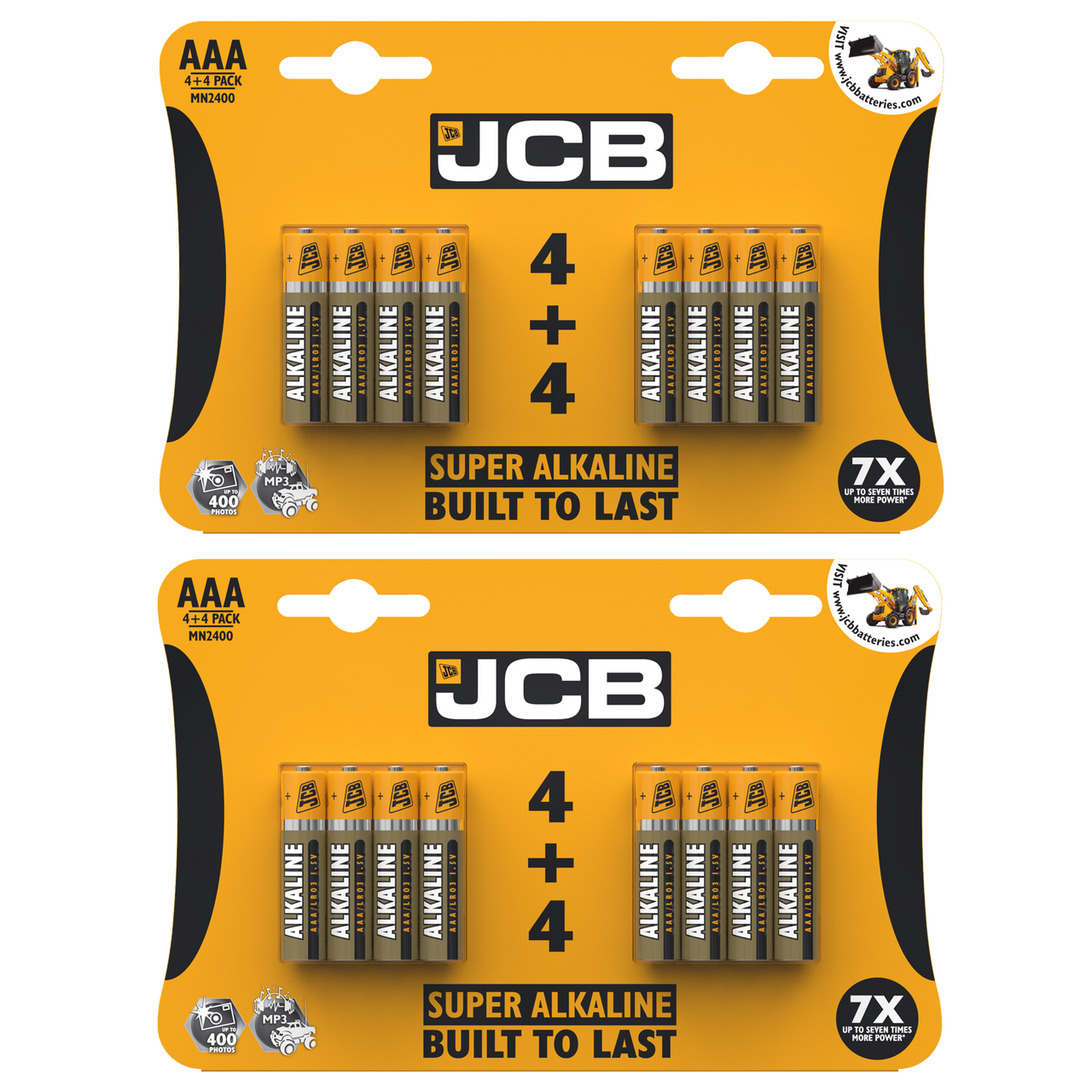 2x JCB AAA Super Alkaline Batteries - Pack of 4+4