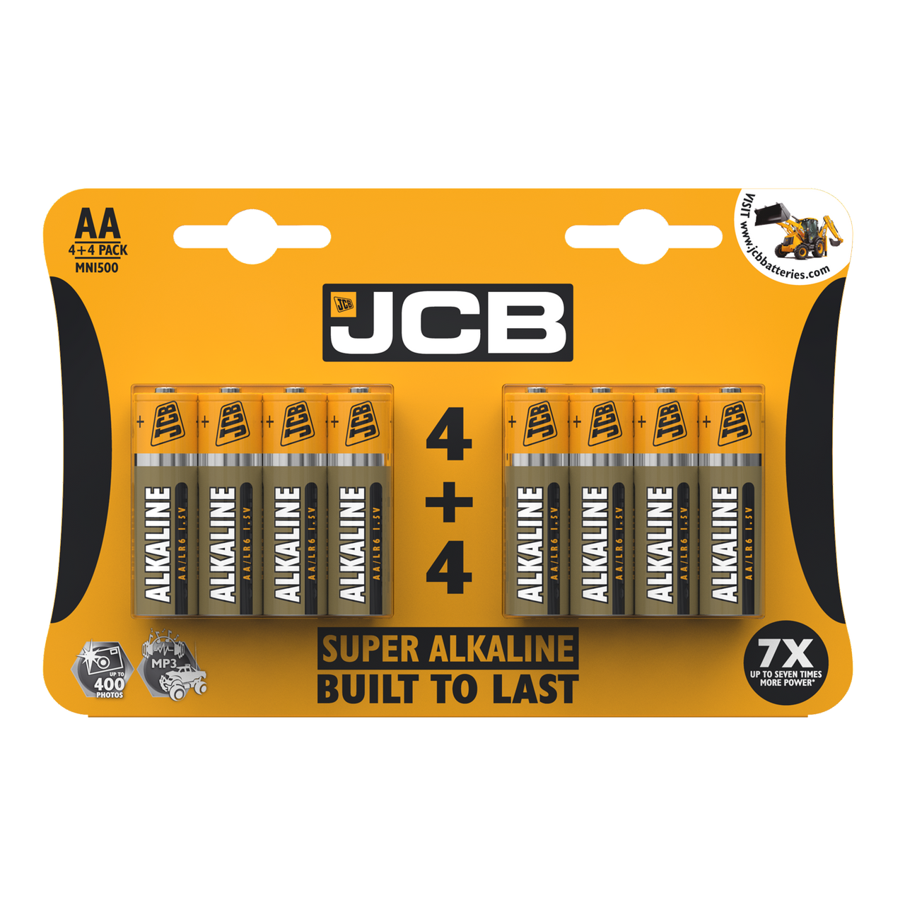 JCB AA Super Alkaline Batteries - Pack of 4+4