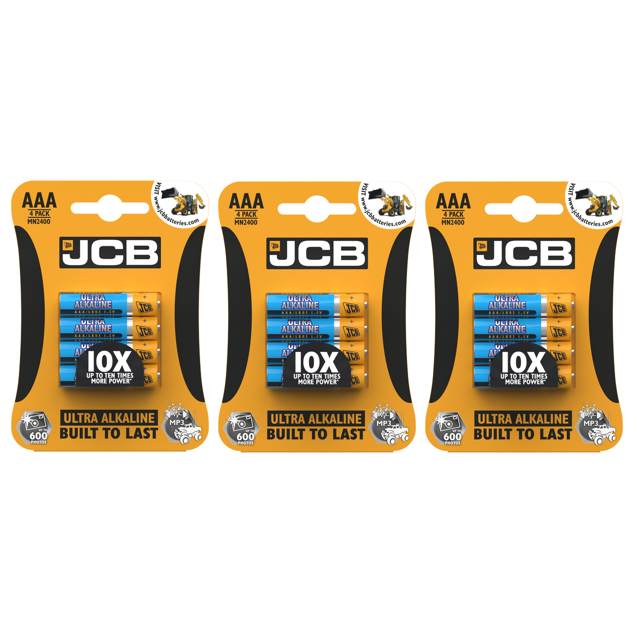 3x JCB AAA Ultra Alkaline Batteries - Pack of 4