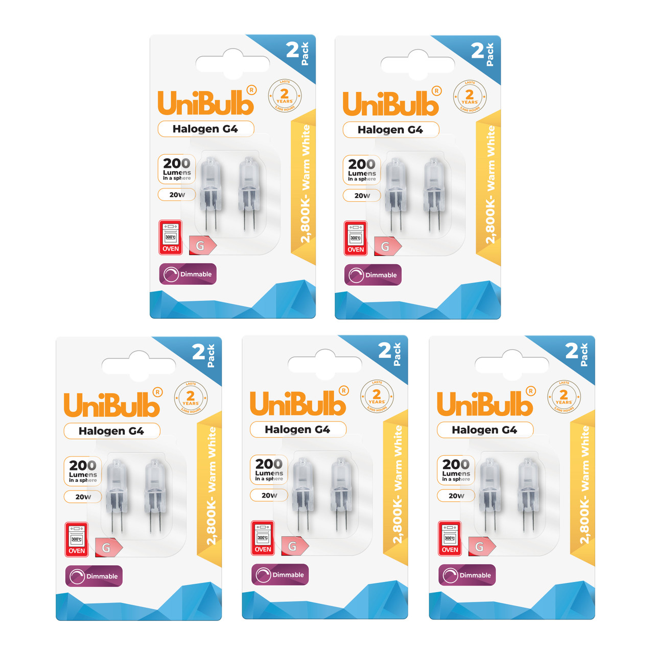 Eveready Halogen G4 Capsule 200lm 20W 2800K (Warm White) - Pack of 10