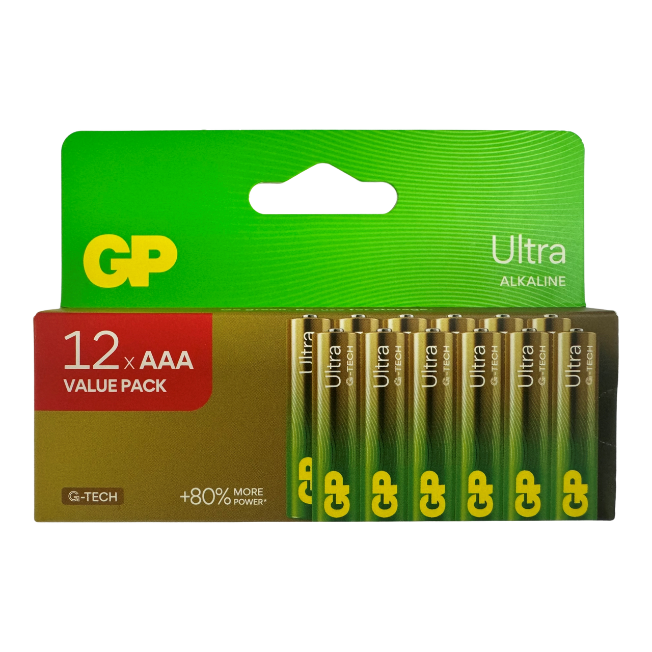GP Ultra AAA Alkaline Batteries, Pack of 12