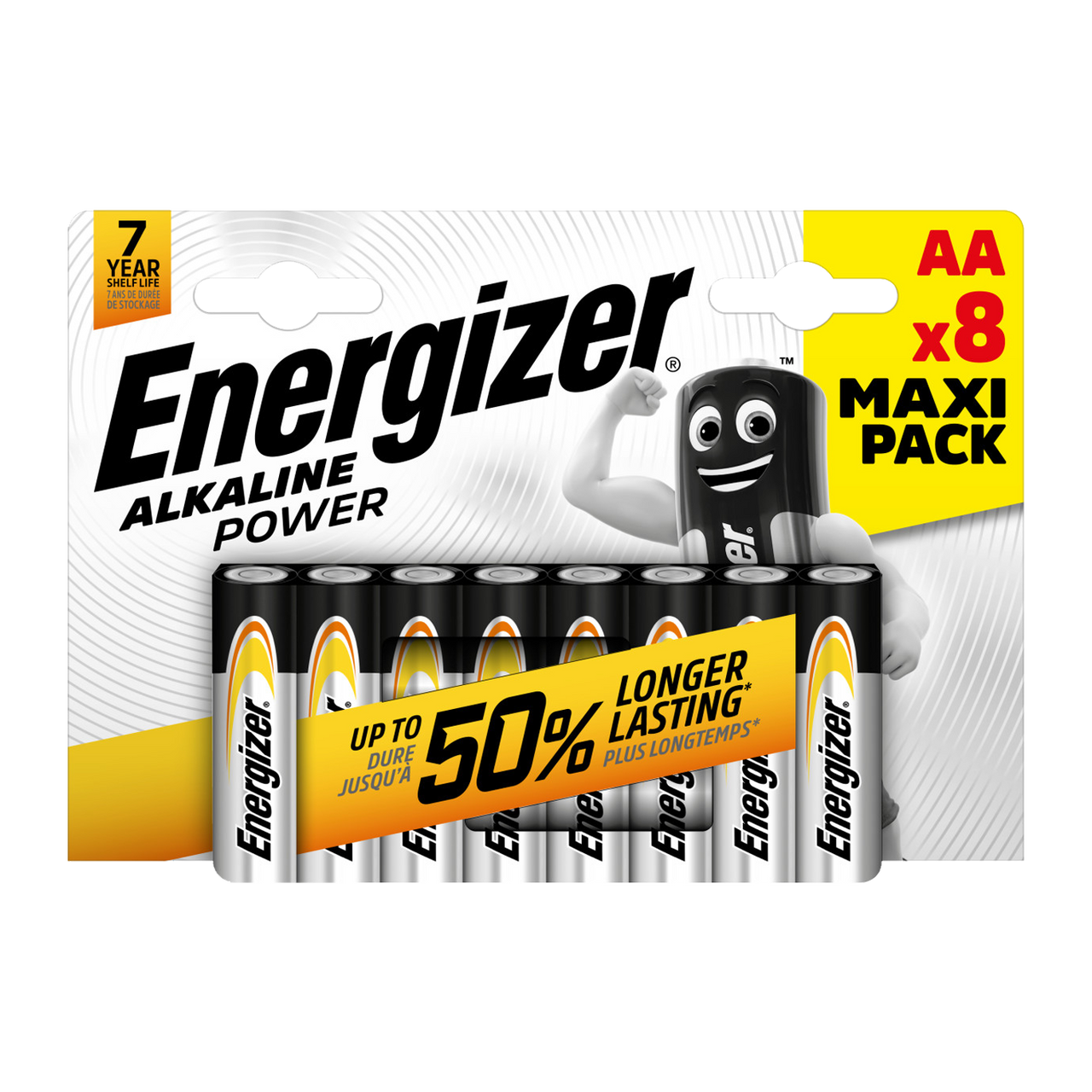 Energizer Alkaline Power AA Batteries, Pack of 8