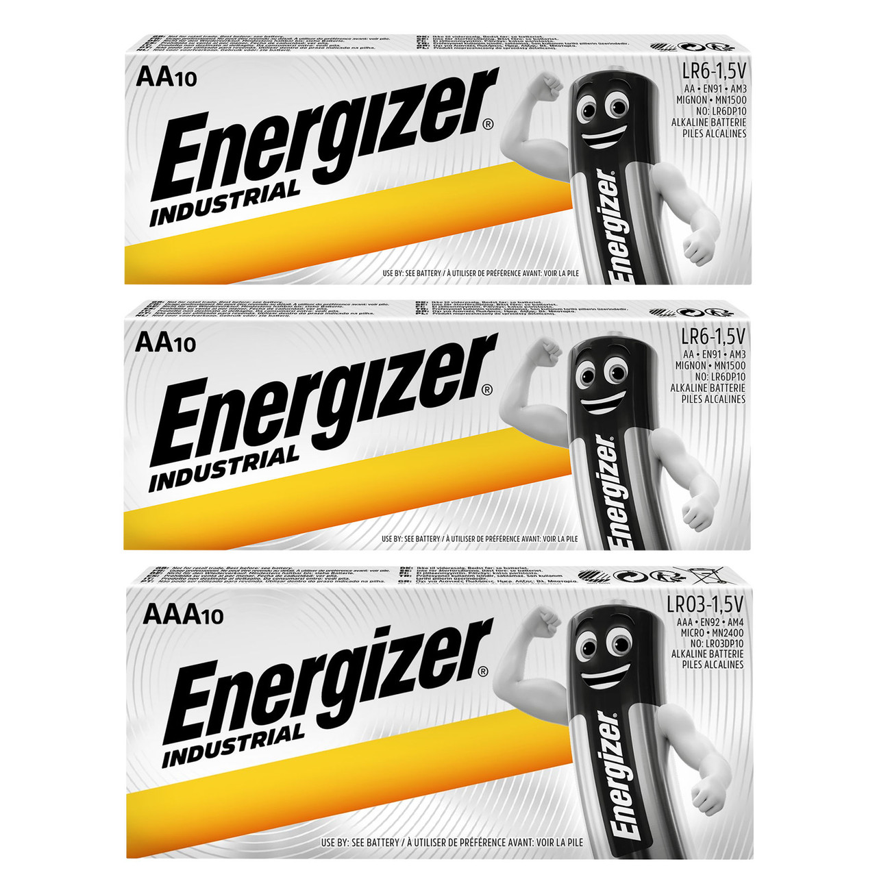Energizer AA & AAA Industrial Alkaline Batteries, Pack of 30 (20x AA & 10x AAA)