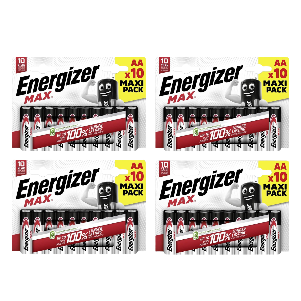 4x Energizer AA Max Alkaline Batteries - Pack of 10 (40x Batteries in total)