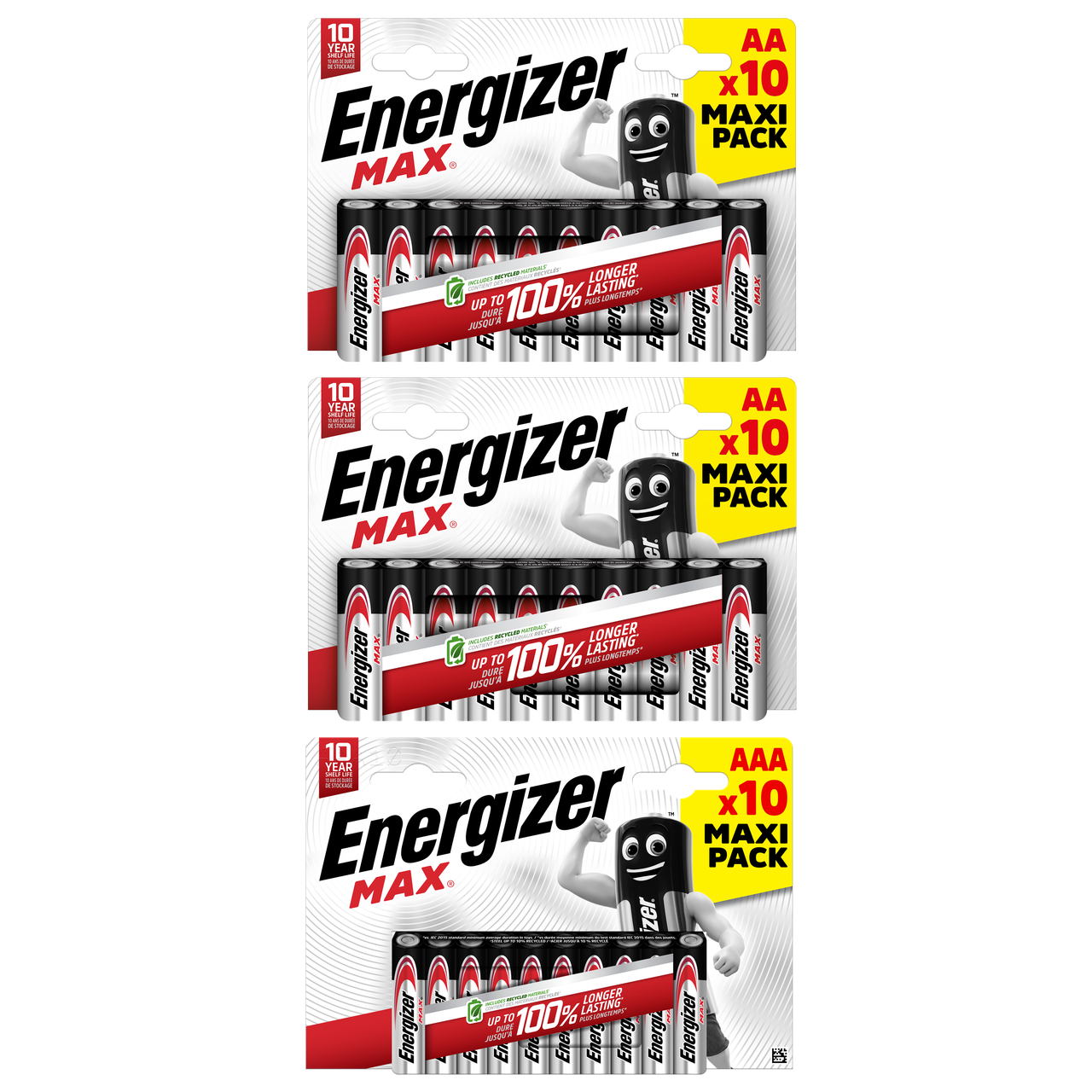 Energizer AA & AAA Max Alkaline Batteries - 20x AA & 10x AAA (30x Batteries in total)