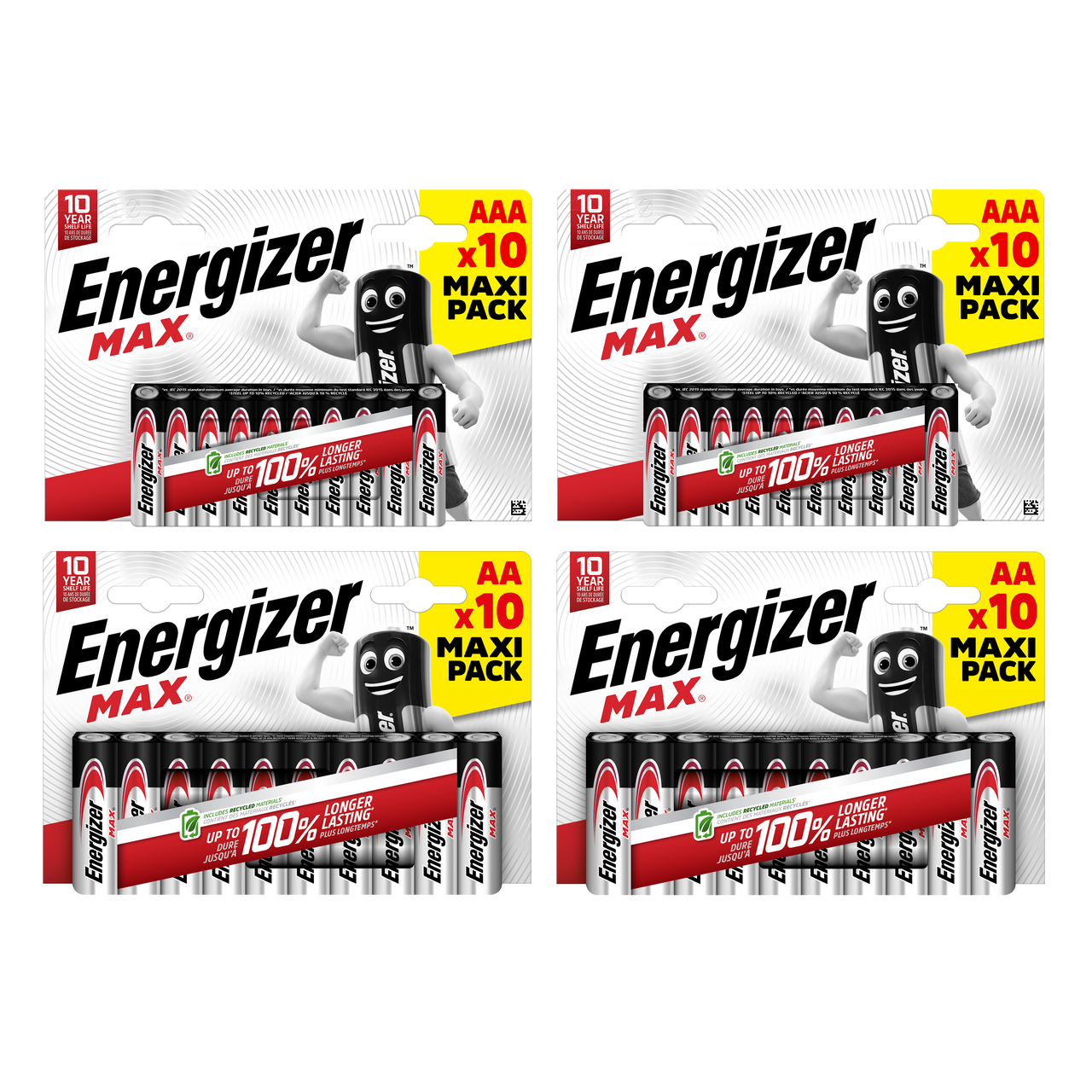 Energizer AA & AAA Max Alkaline Batteries - 20x AA & 20x AAA (40x Batteries in total)