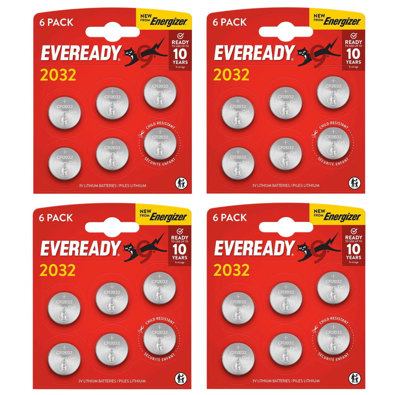 Eveready CR2032 Lithium Coin Batteries - Pack of 24