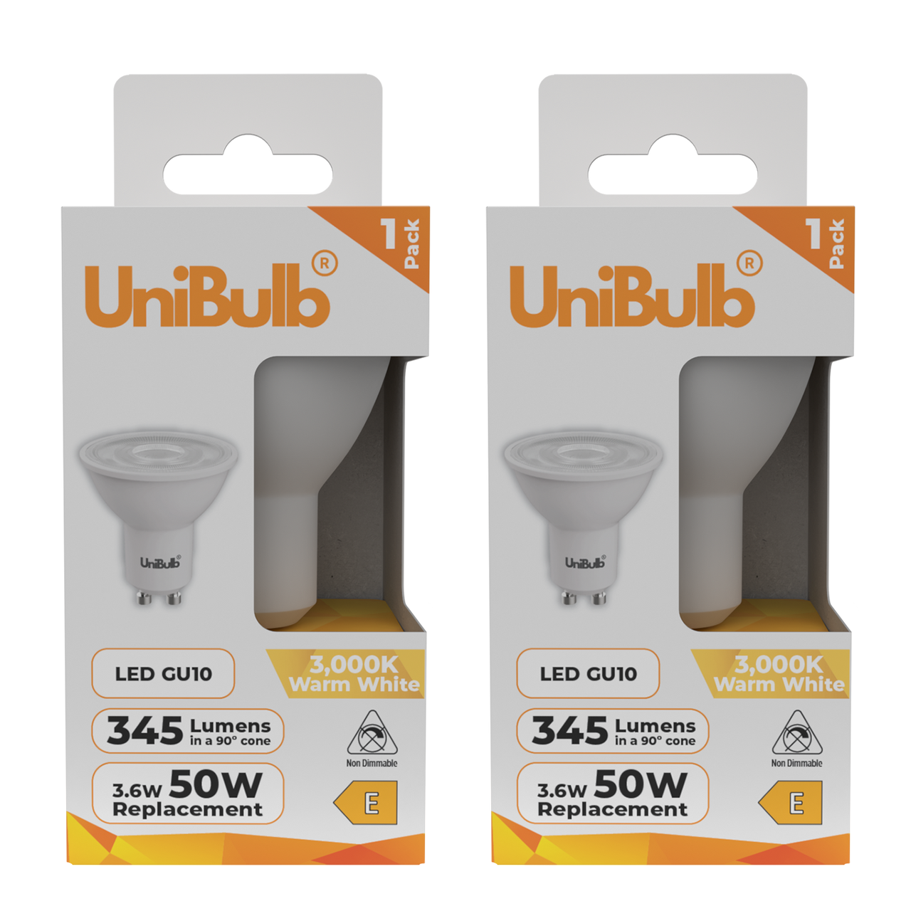 UniBulb LED GU10 345lm 3.6W 3000K (Warm White) Light bulb - Pack of 1 front