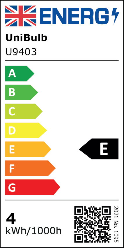 UniBulb LED GU10 345lm 3.6W 6500K (Daylight) Light Bulb - Pack of 1 bulb energy rating