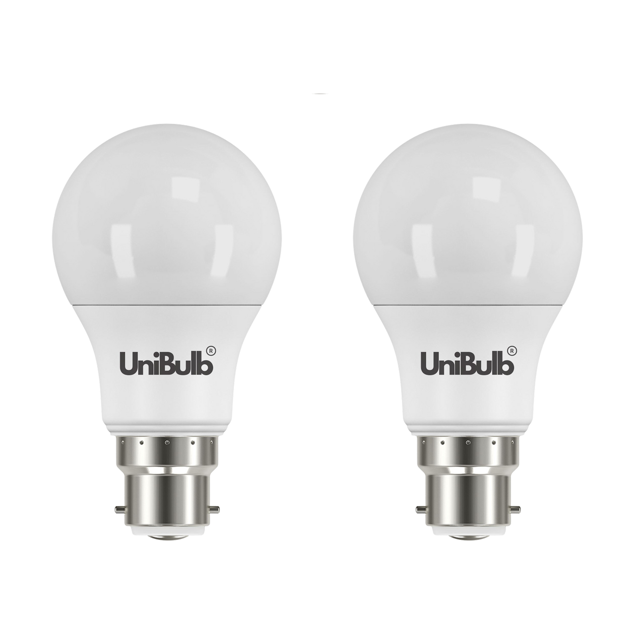 UniBulb LED GLS B22 806lm 7.3W 3000K (Warm White) Light bulb - Pack of 2 front